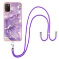 thumbnail image 2 of Allytech Galaxy A03S Case, Marble Serious TPU Shockproof Detachable Lanyard Heavy Duty Protection Shock-Absorbing Ultra Thin Lightweight Case Cover for Samsung Galaxy A03S, Purple, 2 of 4