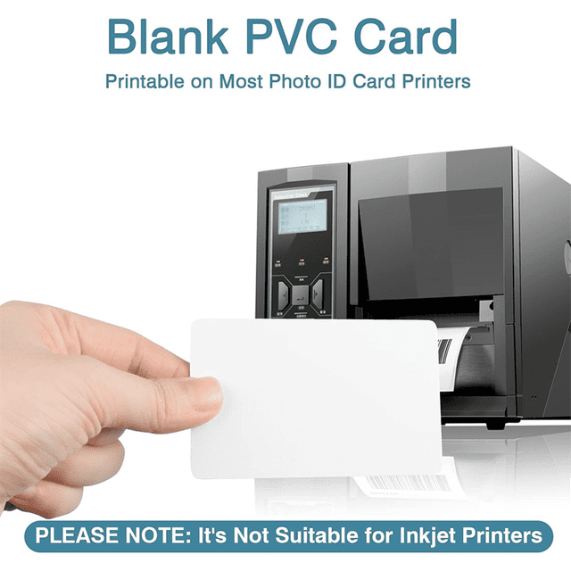 50 Pack Premium Blank PVC Cards, CR80 30Mil Graphic Quality White Plastic Cards for Photo ID Badge Printers