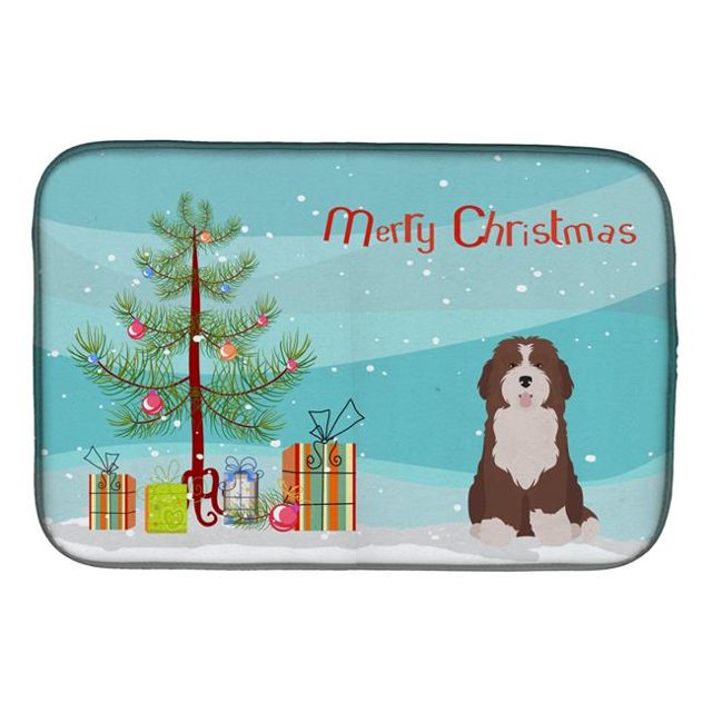 Carolines Treasures CK3886DDM Bernedoodle No.2 Christmas Tree Dish Drying Mat