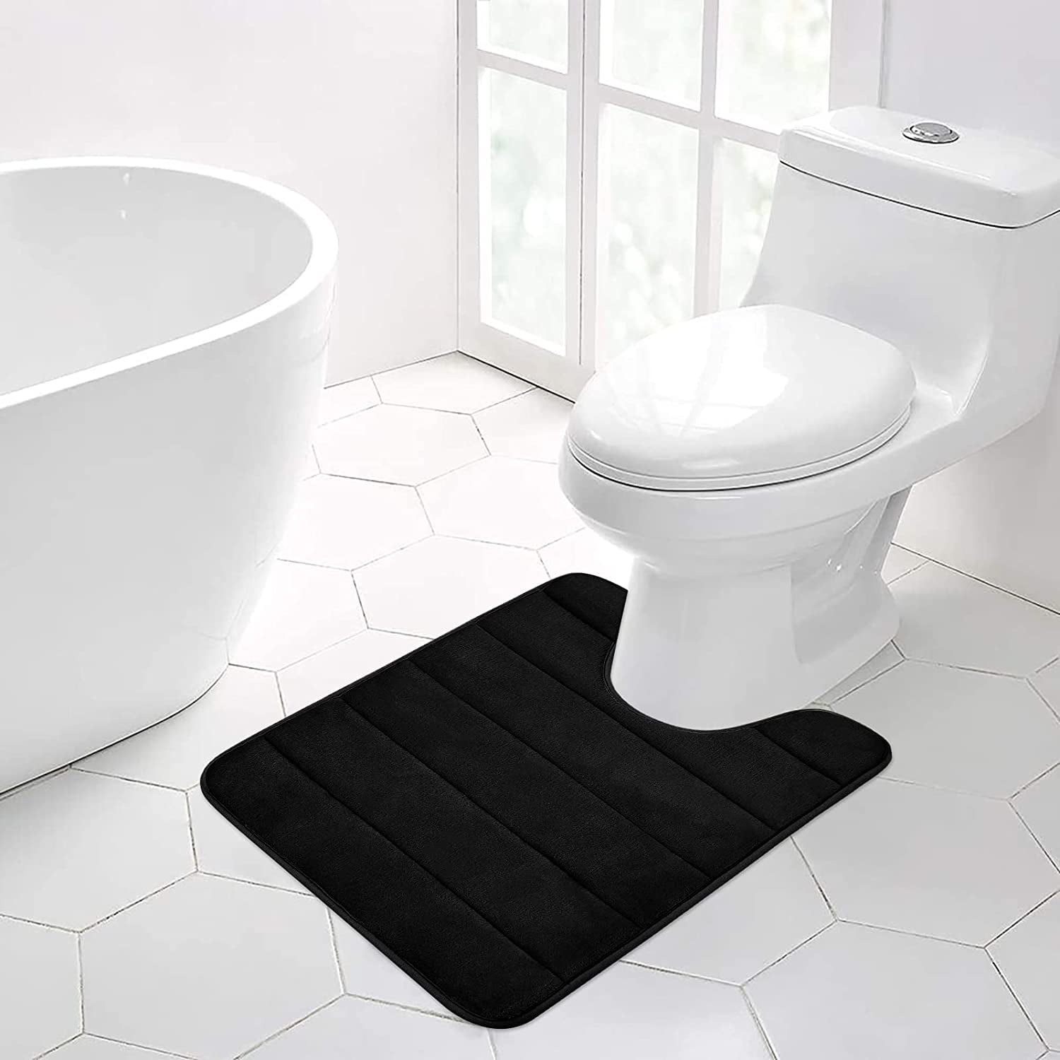 White Smiry Chenille U-Shaped Toilet Bathroom Rugs 20 x 24 Soft Absorbent Non-Slip Contoured Rugs Machine Washable Contour Bath Mats for Bathroom Toilet White Smiry Chenille U-Shaped Toilet Bathroom Rugs 20 x 24 Soft Absorbent Non-Slip Contoured Rugs Machine Washable Contour Bath Mats for Bathroom Toilet