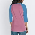 thumbnail image 4 of Women Raglan Shirts Long Sleeve Oversized T Shirt Casual Crewneck Color Block Tee Top, 4 of 4