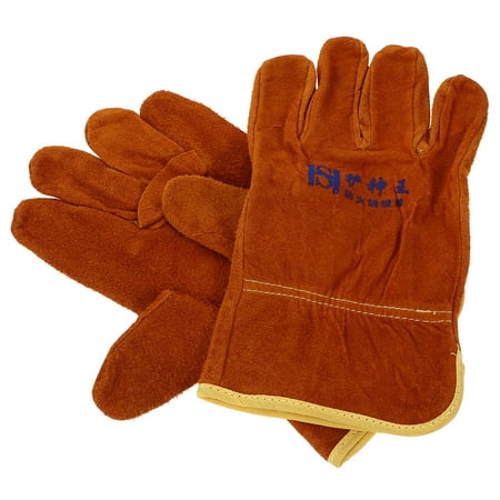

2pcs Double-layer Cowhide Welding Gloves Heat Resistant Gloves Safety Gloves