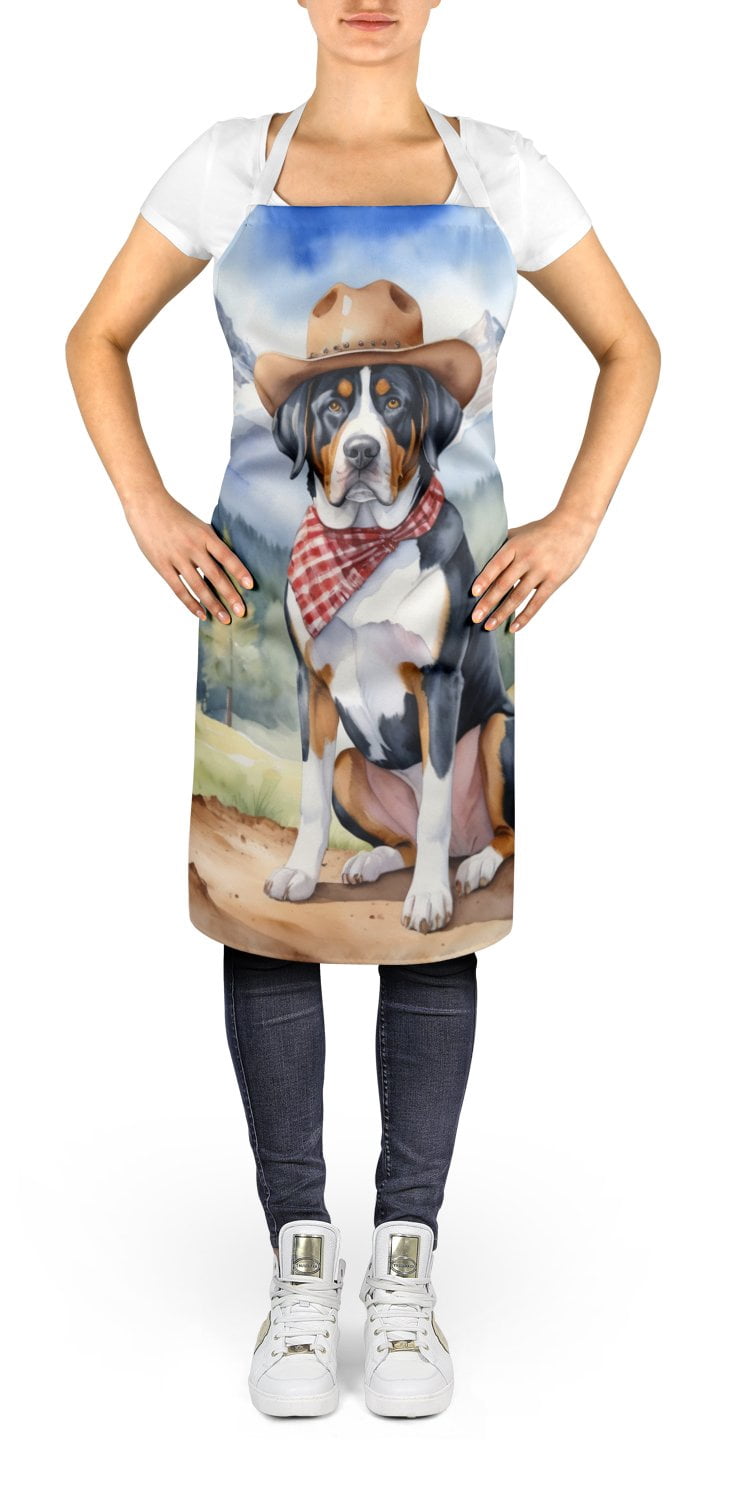 Greater Swiss Mountain Dog Cowboy Welcome Apron 27 in x 30 in