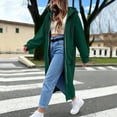thumbnail image 6 of Qiopertar Women's Hoodies Zip Hooded Long Sleeve Oversized Fleece Coat Casual Warm Fall Winter Loose Cardigan Sweatshirt, Green 3XL, 6 of 7