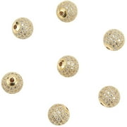 1Box 10pcs 10mm Brass Clear Gemstones Cubic Zirconia CZ Stones Pave Micro Setting Disco Ball Spacer Beads Round Bracelet Connector Charms Beads for Jewelry Making