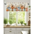 thumbnail image 2 of Fall Thanksgiving Kitchen Valances for Windows Orange Green Blue Pumpkins Retro Leaf Valance Curtains&nbsp; for Kitchen /Living Room/Bedroom/ Bathroom Decor, 42"x12 " ,Rod Pocket 1 Panel,, 2 of 7