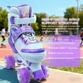thumbnail image 5 of JZY Butterfly Quad Rollerskates for Girls Ages 3-12, 4 Size Adjustable Light Up Wheels, Indoor Outdoor Beginners Skates, Children's Birthday Gift, 5 of 7
