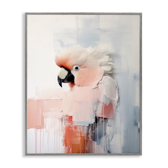 Stupell Industries Contemporary Modern Cockatoo Portrait Gray Framed Giclee Art, 11 x 14, by Irena Orlov