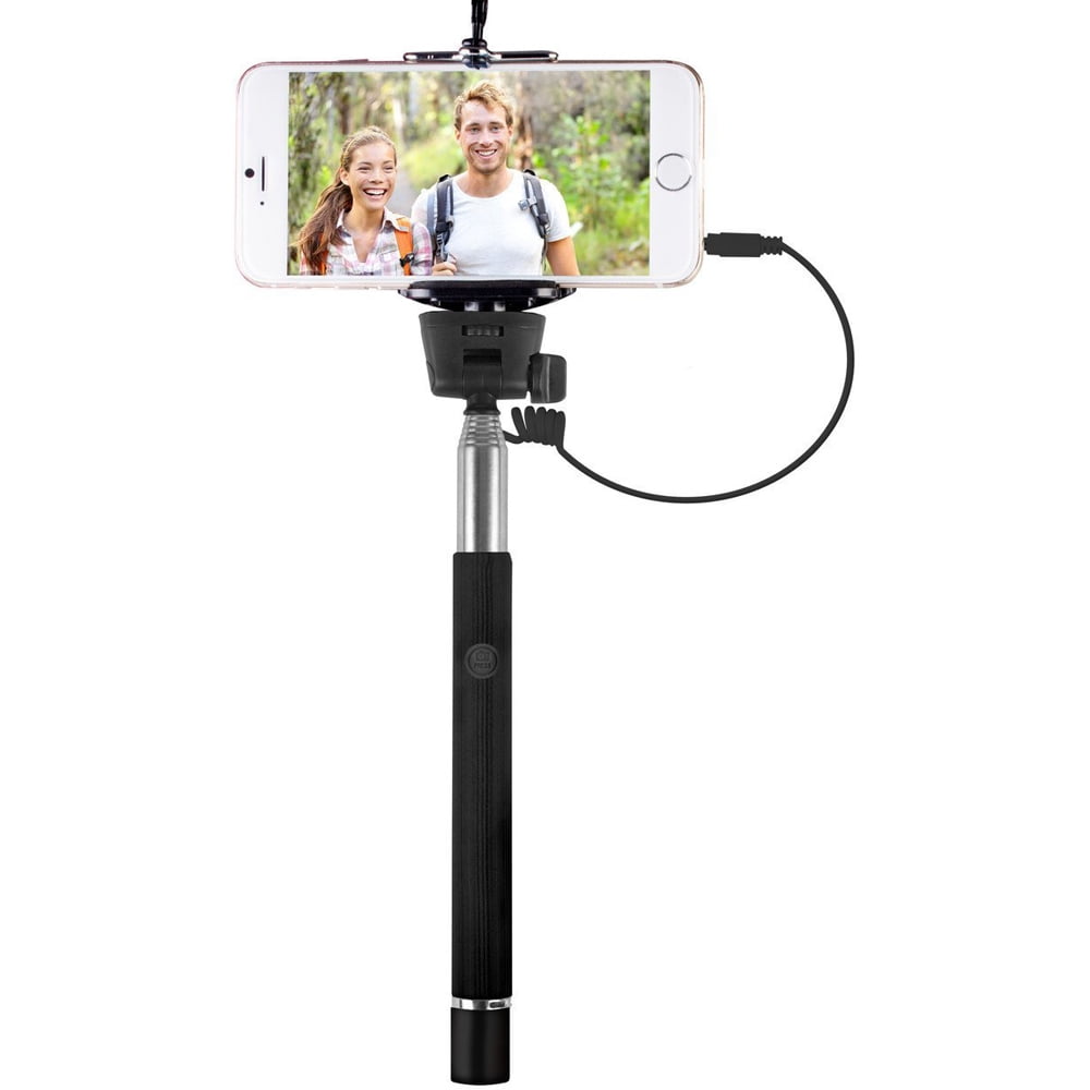 Vivitar VIV-TR-465-GRY Selfie Stick with Wired Shutter Release Gray 