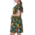 thumbnail image 2 of Lsque Christmas Gift Print Women's Casual Dress T-Shirt Summer Short Sleeve Scoop Neck Swing Dresses, 2 of 6