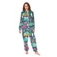 thumbnail image 2 of FORMRS Onesies Pajama for Adults Unisex Hoodie Winter Jumpsuit One Piece Sleepwear, Sizes S-2XL, Green Vibrant Truck Pattern, 2 of 7