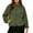 (New2)Army Green, variant on Women Zip Up Wind Resistant Jacket Trendy Elastic Long Sleeve Cropped Coat Casual Windbreaker Travel Loose Fit Outerwear