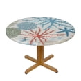 thumbnail image 3 of JEUXUS Nautical Coastal Tablecloth Round Summer Beach Starfish Coral Seashell Print Decorative Table Cloth Table Cover with Waterproof Resistant Fabric for Home Kitchen Dining Patio, 3 of 7