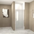 thumbnail image 2 of Shower Door 32"x 72" Pivot Shower Door, Brushed Nickel Aluminum Frame, Half Frame ,1/4"(6mm) Tempered Glass Explosion Proof Film,Glass Shower Door, 2 of 25