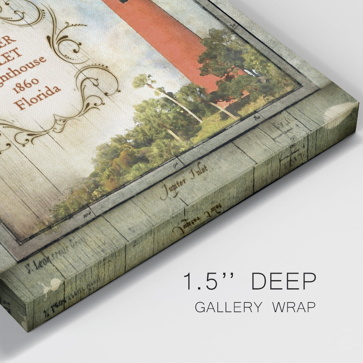 Wexford Home Florida Lighthouse V-Premium Gallery Wrapped Canvas, 16" x 16" - Ready to Hang