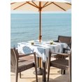 thumbnail image 3 of Outdoor Tablecloth with Umbrella Hole for Patio/Picnic/Party/Camping, Abstract Art Fish Blue Waterproof Table Cloth Square Cover Washable, Coastal Ocean Summer Marine Life (54"x 54"), 3 of 8