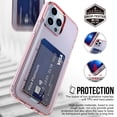 thumbnail image 6 of SaniMore for iPhone 13 Pro Max 6.7" Translucent Glitter Case, Rugged PC Back & Soft TPU Bumpers Case with Card Slot Shockproof Protective Case for iPhone 13 Pro Max Women Men, Pink, 6 of 8