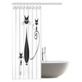thumbnail image 2 of ABPHQTO Amante de los gatos Cortina de ducha Silueta de gato Mamá y niños Animales Simplicidad Tela decorativa de Halloween Conjunto de cortina de ducha de baño 120x180 cm, 2 of 3