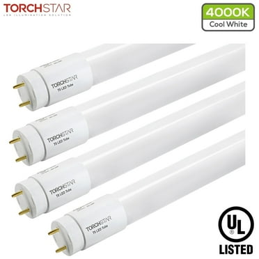4 Pack 18W T8 4ft LED Light Tube Bulbs, G13 Base 4000K Cool White