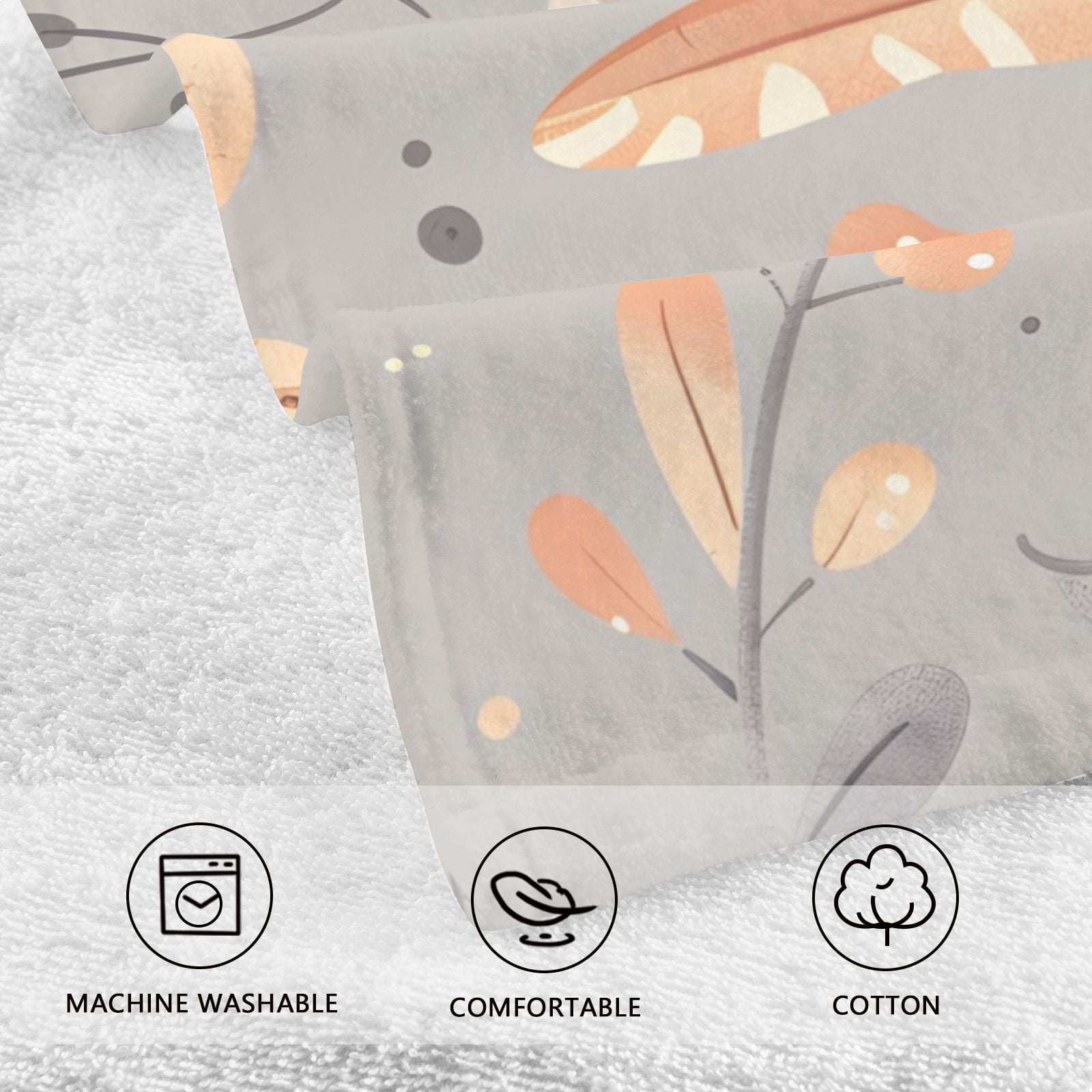 Snails Leaves Hand Towels Cotton Bath Towels Large Face Towels Absorbent for Bathroom 2 Packs