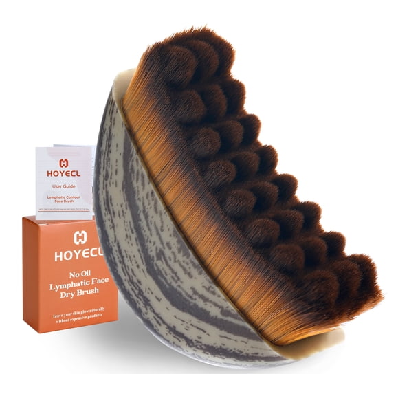 HOYECL No Oil Lymphatic Face Sculpting Brush, Soft Facial Dry Brush for Lymphatic Drainage, Sculpt and Lift Your Face Naturally, Designed for Sensitive Skin