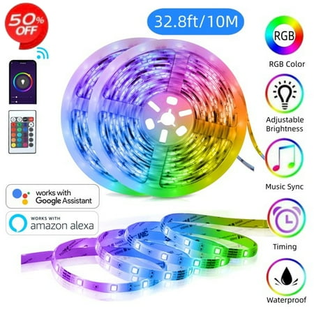 

Teckin LED Strip Lights 32.8ft WIFI APP Control Works with Google Assistant/Alexa
