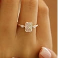 thumbnail image 2 of solitaire jewels 2.5CT Radiant Moissanite with Side Marquise 3 stone Engagement Ring For Women, 18K Rose Gold, 2 of 4