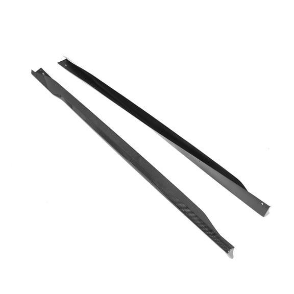 Ikon Motorsports 2PCS Side Skirts Extension Rocker Panels Splitter Compatible With 2024-2025 Ford Mustang CF Carbon Fiber OE Factory Style