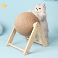 thumbnail image 3 of Bola rascadora ANGGREK Para gatos Rascador de Madera Maciza Con Cuerda de Sisal, 3 of 7