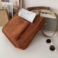 thumbnail image 4 of Yvsxxv Brown Large Corduroy Shoulder Bag, Vintage Casual Zippered Tote with Outside Pocket, 12.6*11.02*3.15inch, 4 of 7