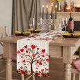 thumbnail image 2 of Table Runners 70 Inches Long Dress Scarves, Valentine's Day Farmhouse Coffee/Dining/Kitchen Table Decor, Holiday Table Runner, Romantic Love Trees Red Roses Beige 13x70 Inch, 2 of 9
