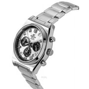 Casio Edifice Analog Chronograph Stainless Steel Silver Dial Quartz EFB-730D-7AV 100M Mens Watch