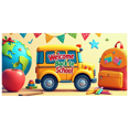 thumbnail image 3 of Colorful Welcome to School Banner with School Bus Backpack Apple Elements Backdrop Party Decorations for Classroom Decor School Events Back - to - School Parties Photo Backdrops, 3 of 4