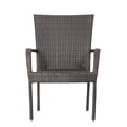 thumbnail image 5 of Littleton Brown Multi Wicker Stacking Patio Chair - Transitional Outdoor Dining Seating, 22.5"W x 25.25"D x 35.25"H - Iron Frame, Easy Storage, 5 of 8