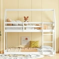 thumbnail image 2 of Miniyam Wood Twin over Twin Bunk Bed, House-Shaped Design for Kids and Teens, White, 2 of 8