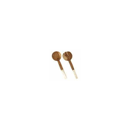 

Global Crafts Olive Wood Salad Servers with Squared Bone Handles