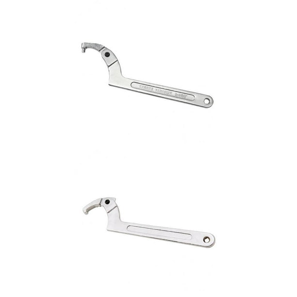 2 Pieces Adjustable Hook Wrench C Spanner Tool Hand Tools for Nuts 