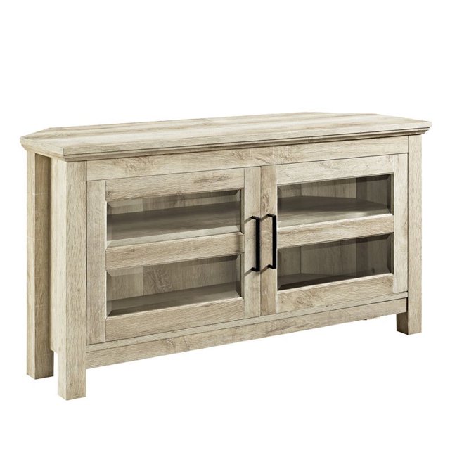 Pemberly Row 44" Console de Télévision en Bois d'Angle en Chêne Blanc