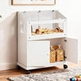 thumbnail image 3 of BouPower 32" Wooden Hamster Cage with Storage Cabinet & Wheels, Small Animal Enclosure for Syrian Hamsters and Gerbils, 40.55”L x 15.75”W x 31.5”H, Deep Base, Ventilated, 3 of 7