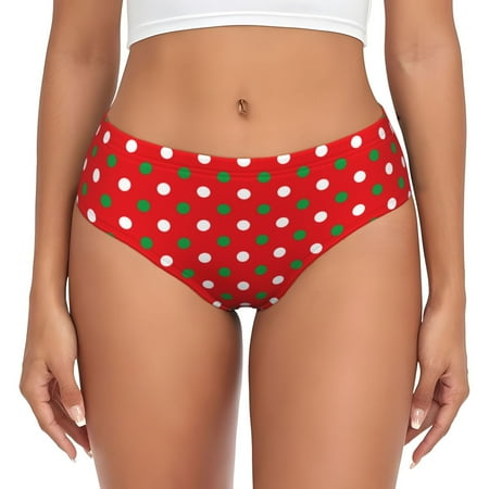 Womens Underwear - White and Green Polka Dot No Show Seamless Underwear for Women  Kawaii Soft Stretch Women s Panties  Hipster Ladies Panties Bikini Underwear Briefs