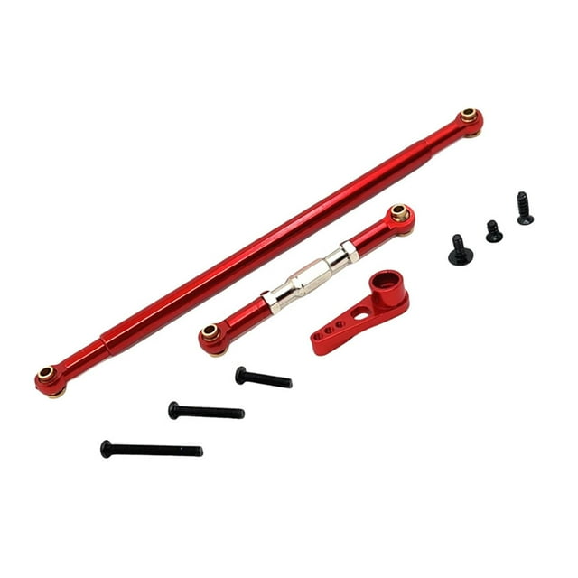 HILABEE Metal Steering Link Rod Spare Parts Servo Rod and Arm for MN86 MN128 Vehicle red