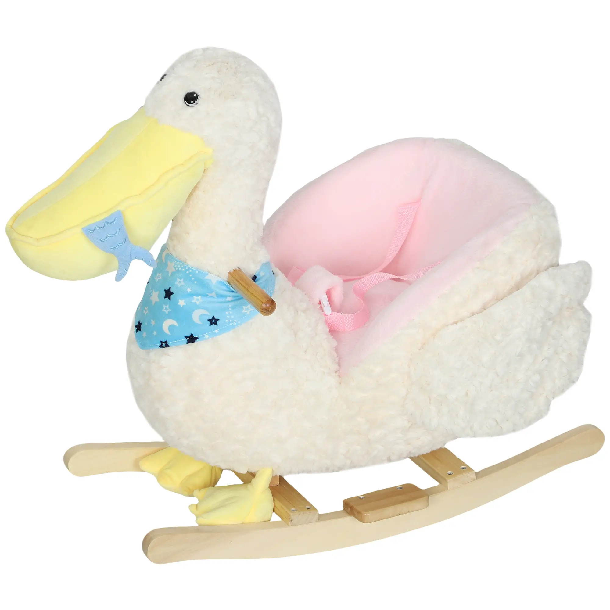 Kids Rocker, Rocking Horse Kids Ride On Toy, White Baby Rocker,Plywood,Polyester,Steel Toddler Rocking Chair, Toys Rockers Rocking Horse Kids Ride On Toy