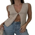 thumbnail image 1 of Women Knit Sweater Vest Tops Sleeveless V-Neck Button up Tank Tops, 1 of 4