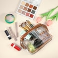 thumbnail image 4 of 1pc Women Waterproof Travel Makeup Bag for Vacation Camping Bathing Gym Brown, 4 of 6