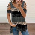thumbnail image 3 of Gibobby Camiseta Powerblend con Cuello en V Top manga larga con cremallera y cuello redondo otoño e invierno Top mujer transfronterizo comercio exterior estamp(Negro,XL), 3 of 4
