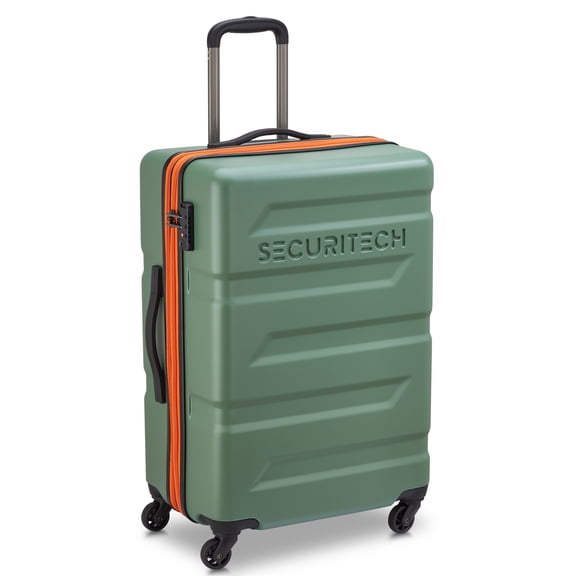 Securitech by Delsey, Slash 24" Checked Expandable Spinner Luggage, Green