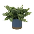 thumbnail image 4 of Mainstays by Becky G. & Alejandra 8" Artificial Eucalyptus in Blue Two-Tone Ribbed Ceramic Pot, 4 of 9