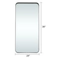 thumbnail image 3 of Hanging Mirror Aluminum Alloy Round Corner Deep Mirror 36"*24",Black, 3 of 5