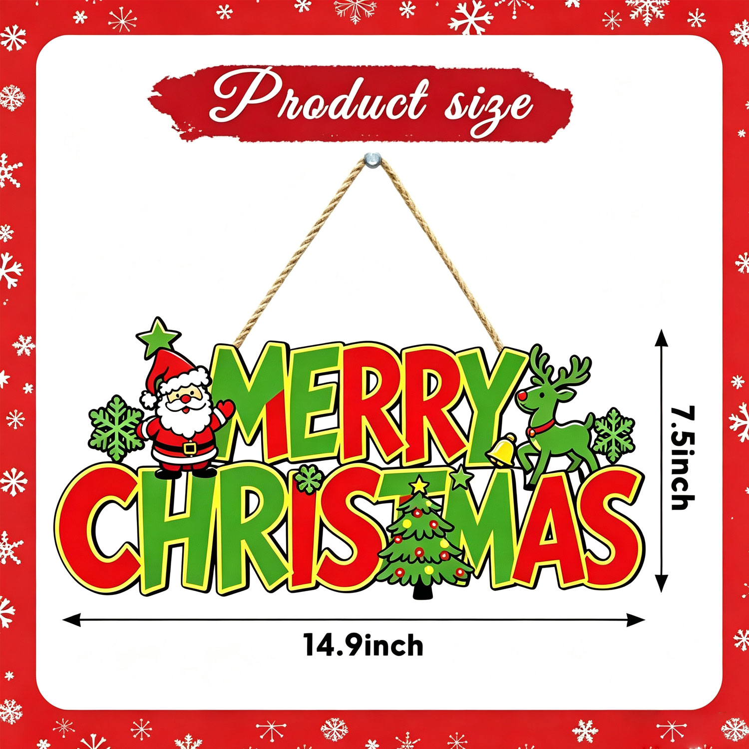 STYZIGZZ Hanging Wooden Christmas Wreaths photo 3
