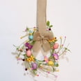 thumbnail image 5 of Easter Eggs & Floral Candle Wreath Ring, 9.8" Spring French-Style Tabletop Centerpiece for Holiday Decor, 5 of 8